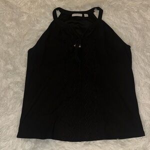 New York & Company Black Halter Top